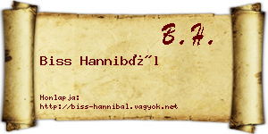 Biss Hannibál névjegykártya